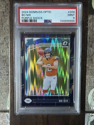 2024 PANINI DONRUSS OPTIC PURPLE SHOCK #209 BO NIX ROOKIE RC PSA 9