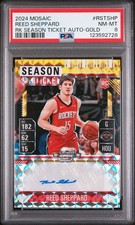 2024 Panini Mosaic Contenders Optic RC Reed Sheppard Gold Prizm Auto /10 PSA 8