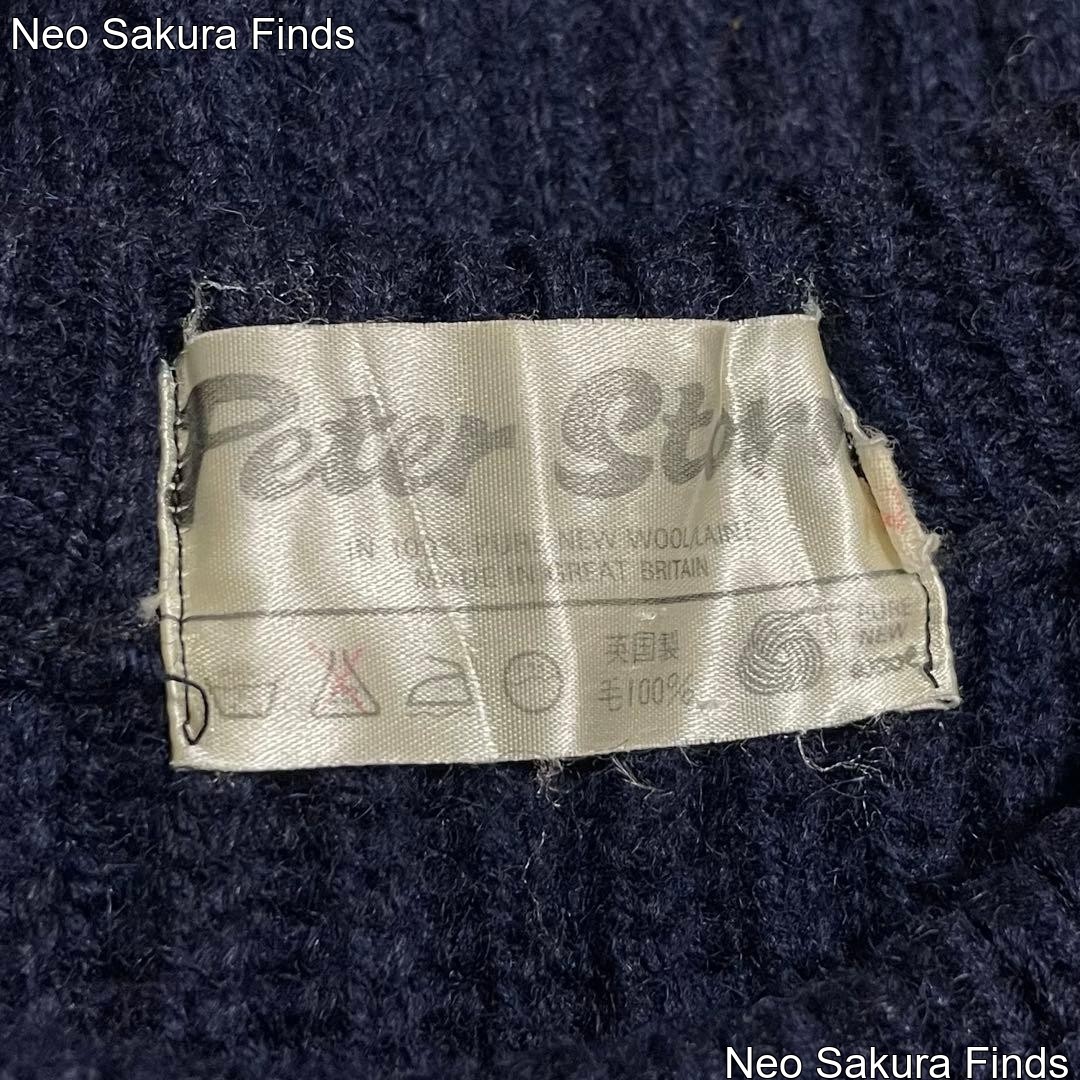 70s-80s Peter Storm Thick Rib Knit Sweater Large Navy Blue image 3