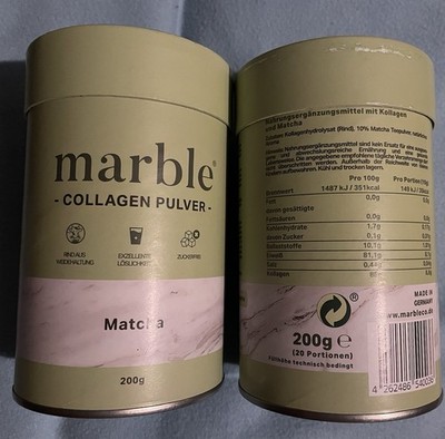 Collagen Pulver marble Matcha neu Gluten- Lactose Frei 200g