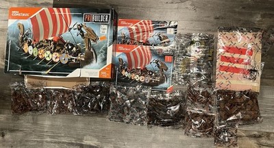 READ Mega Construx Pro Builder Viking Long Ship Raid Boat Construction Set FPH88