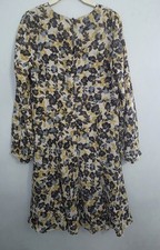 Nine West Floral Lined Long Sleeve Dress With Pleated Bottom Size 10