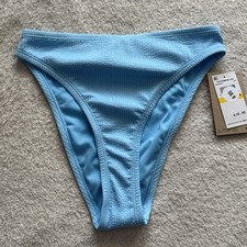 NWT Nike Swim Bikini Bottom Swimsuit Move To Zero Womens Small Textured Blue