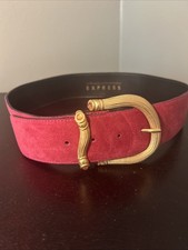 Vintage Pink Suede Leather Belt Express Compagnie Internationale Italy 1980