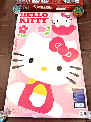 Hello Kitty Fathead Jr. Wall Decor Clingy Reusable Vinyl New Condition Kids Room