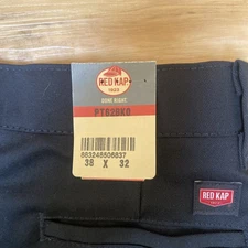 Red Kap Black Work Pants New With Tags 38 x 32