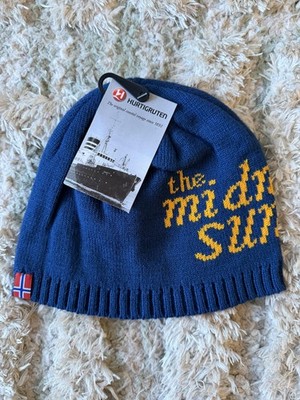 Hurtigruten Beanie Hat Mens One Size Blue The Midnight Sun Norway Nautical Knit