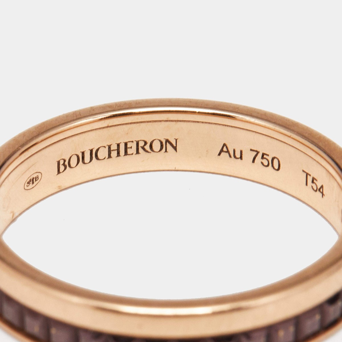 Boucheron リング サイズ45 Au 750 YG Boucheron Quatre Classique Brown PVD 18k Rose Gold Wedding Band