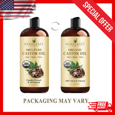 Premium Organic Castor Oil 100 Pure and Hexane-Free Cold-Pressed Beauty 16 fl.
