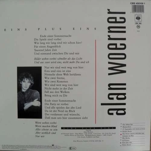 Alan Woerner - Eins Plus Eins LP Album Vinyl Pop Vocal 70604 - Bild 2 von 4