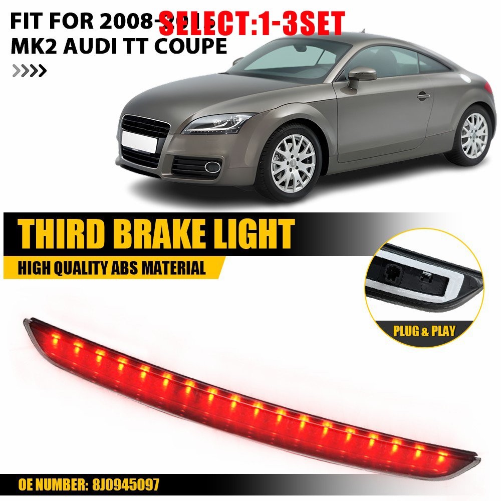 Smoke Lens LED Rear Third Brake Light For 2008-2017 Audi A5 Coupe and S5 1-3X