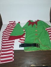 Christmas Elf Kids Costume Santa Claus Elves Play 6-7 Years Old