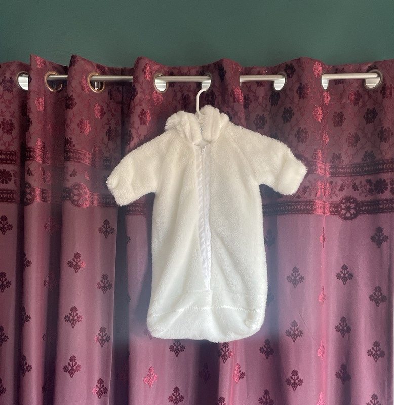 Vintage Cozy White Faux Fur Winter Baby Bunting Suit
