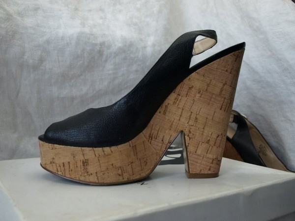 Women Nine West Heels Black Leather 38 #7RUC
