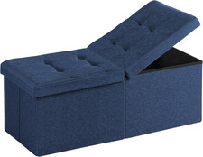 35-INCH Storage Ottoman Bench, Footrest with Storage, End of Bed Bench Coffee
