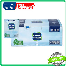 PureFresh Wet Wipes Flushable Individually Wrapped for Travel 40 Singles