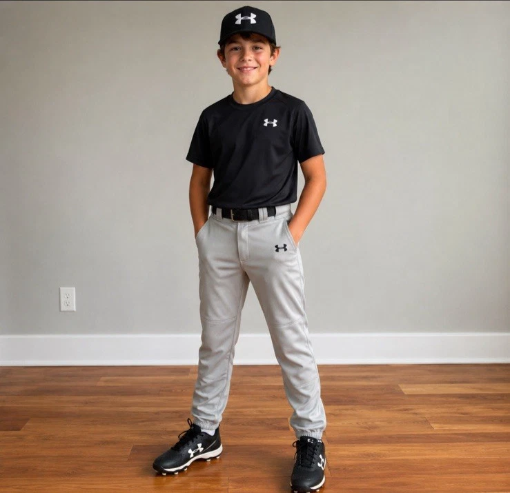 Jungen Under Armour Jugend Baseball Hose Größe Xl Grau