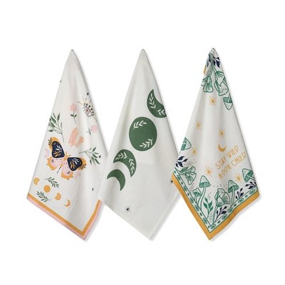 3 Pack Modern 100% Cotton Absorbent Kitchen Hand Dish Tea Towels 20x26 Inch
