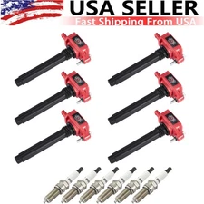 Set of 6 Iridium Spark Plug and Ignition Coil Pack For Chrysler Dodge Jeep Ram