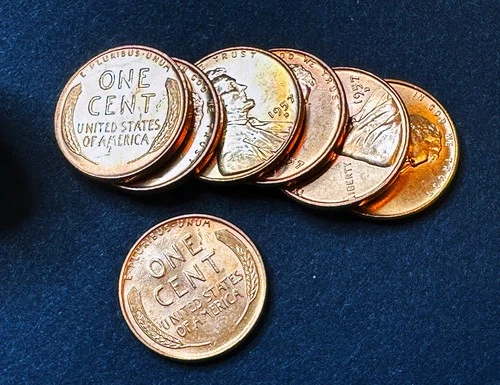 ROLL 1957 D wheat penny Lincoln cent BU bright UNC roll