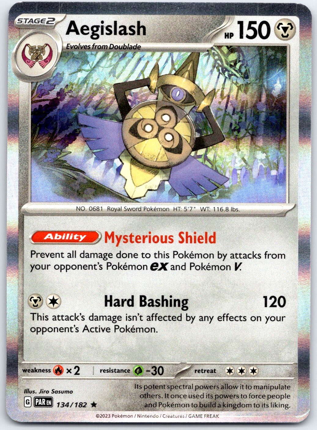 Aegislash Holo Rare SV04: Paradox Rift 134/182 NM
