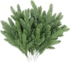 Hananona 50 Pcs Artificial Pine Branches Green Plants Pine Needles DIY