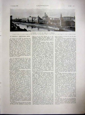 Original alter Vintage Druck Angeln Portugal Apulien Kreml Moskau 1937 20.