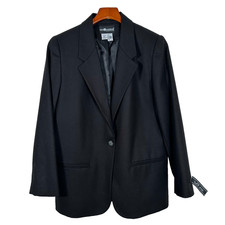 New Old Stock Women's 12 Petite 100 Wool Blazer Sag Harbor One Button Lined Y2K