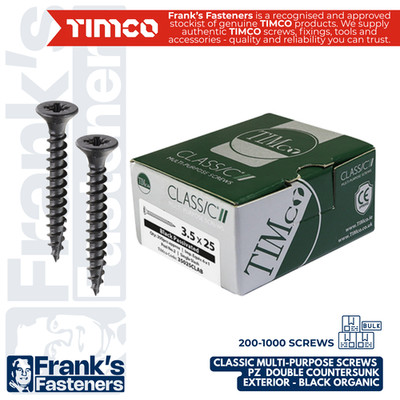 TIMCO Classic Mehrzweckschrauben PZ Doppelsenkkopf außen schwarz organisch