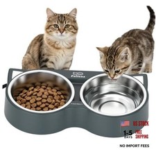 Heated Water Bowl for Outdoor, 46 OZ Heated Cat Bowl with 2 Stainless grey