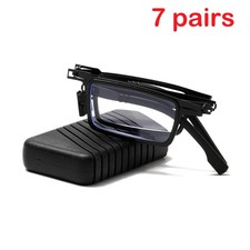 7 PK Mens Foldable Reading Glasses Metal Frame Compact Folding Readers with Case