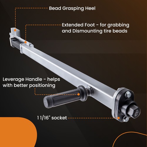 Universal Tire Mount and Demount, Tire Changing Removal Tool for 10"-24" Tire - Picture 3 of 18