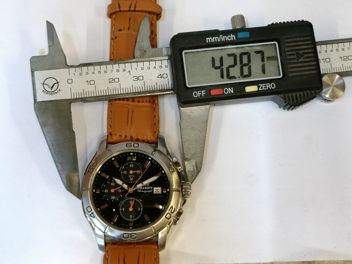 ORIENT Chronograph クォーツ 腕時計 ORIENT CHRONOGRAPH QUARTZ BLACK DIAL TD0E-01 JAPAN MEN'S WORKING