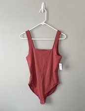 Old Navy Bodysuit Square Neck Sleeveless Mauve NWT size Small