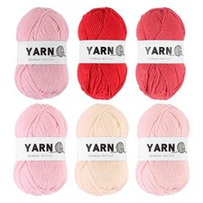 6Pcs Acrylic Yarn 790 Yard 4 Ply Soft Crochet Yarns Sport Weight Yarn,6 Colors