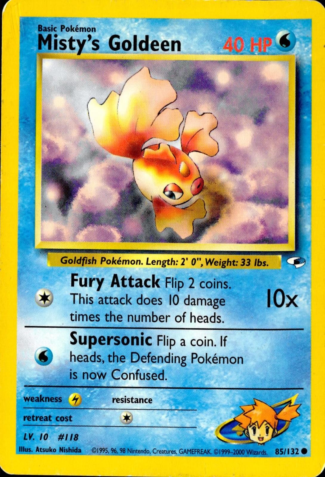 MISTY'S GOLDEEN 85/132 COMMON GYM HEROES POKEMON UNLIMITED LP