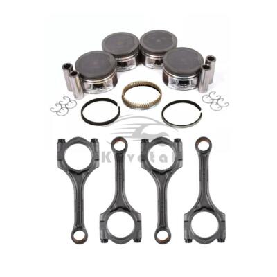 4x Connecting Rods + Pistons & Rings Kit For 95-04 Toyota Tacoma 2.4L 2RZ-FE 2RZ