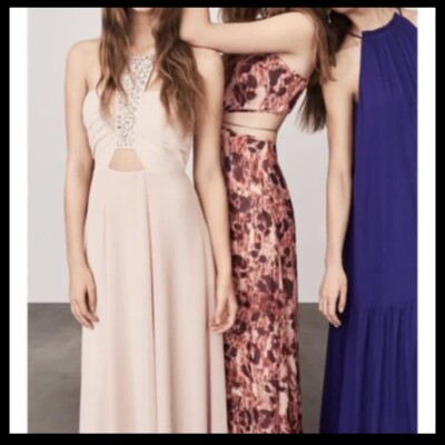 h&m halter maxi dress Ladies - Green/Flowers Linen-Blend Halterneck Dress - Size: XS