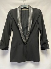 Zara Black Slim Fit Single Breasted Blazer Size Xs