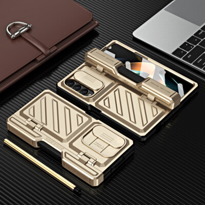 For Samsung Galaxy Z Fold4, Hybrid Armor Hinge Cover Case Glass Screen Protector