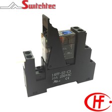 SINGLE POLE 16A DIN RAIL MOUNT RELAY MODULE 240VAC & TEST, FLAG & LED