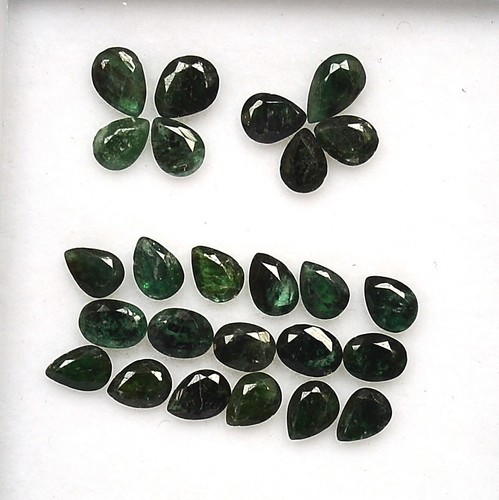 3,80 kt Natürlicher Smaragd Oval und Birnenschliff Mix mm Posten 25 Stck. Grün Lose Edelsteine - Bild 2 von 4