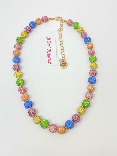 Collar de bola Betsey Johnson nuevo con etiquetas pastel brillante corazón 16"" - 20"" NUEVO - Imagen 3 de 3