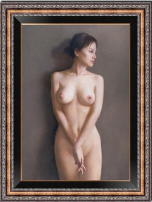 Handmade Original Oil Painting art chinese female nude girl on canvas 24''x36''