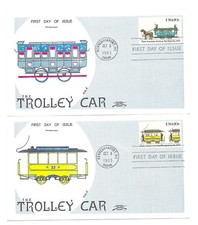 2059-62 Streetcars, Colonial, set of four, FDCs 