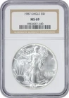 1987 American Silver Eagle Dollar MS69 NGC Mint State 69