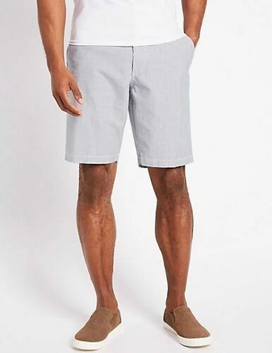 Marks and Spencer Cotton Striped Shorts for Men