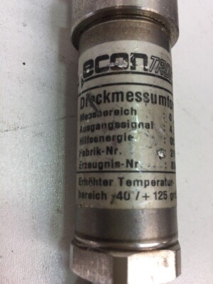 Econ Tronic Pressure Transducer 891.13.500 Bar 0-4, DC 10-30V, 8345223