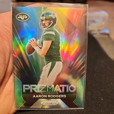 2023 Prizm Aaron Rodgers Prizmatic Green Prizm #8 New York Jets