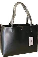  H HALSTON Shoulder Tote Black (19 x 5 x 11) Carry All New Spacious 